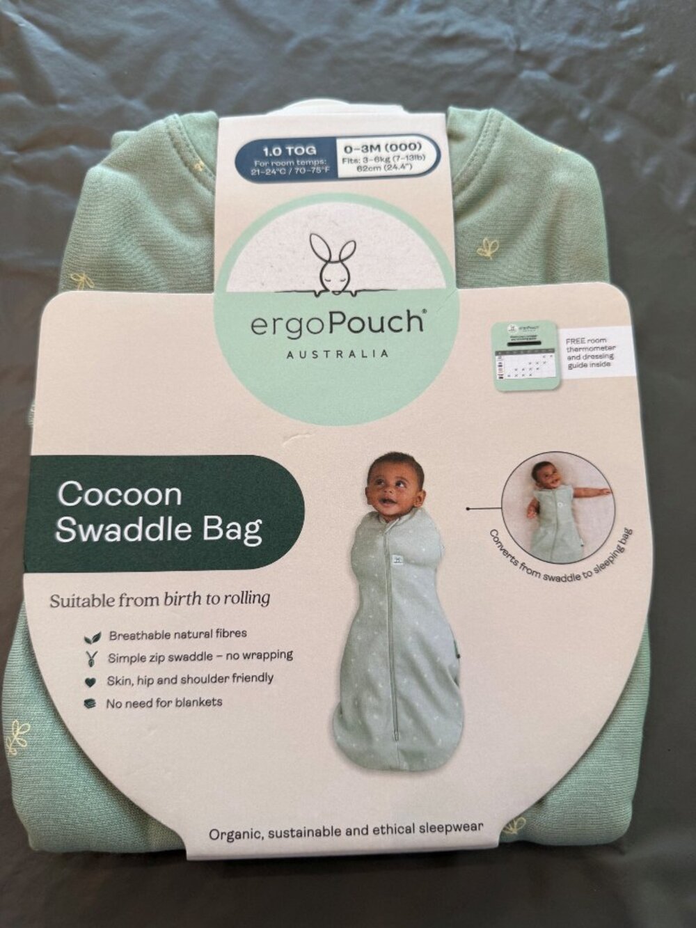 organic cotton baby swaddle NWT